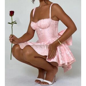 Babyboo emelie bow playsuit dress xs blush